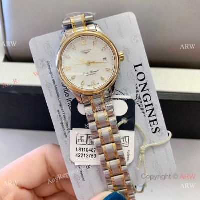 New Copy Longines Master Automatic 2-Tone White Dial for Ladies